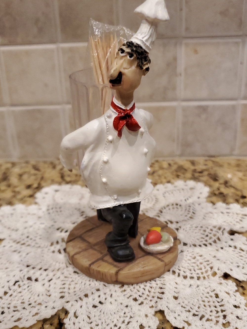 Whimsical White Chef Figurine Decorative Accent